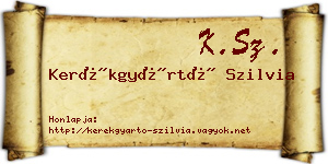 Kerékgyártó Szilvia névjegykártya