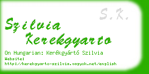 szilvia kerekgyarto business card